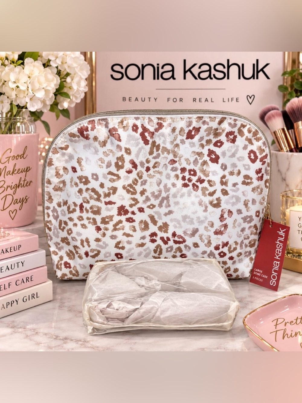 S Sonia Kashuk Leopard Print Cosmetic Bag Set (2)
